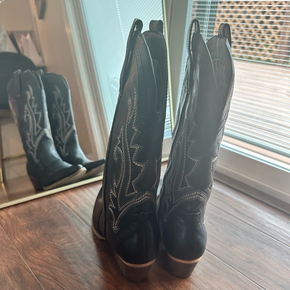 Like New  Rollo Cowgirl Boots Size 7 BLACK - Picture 8 of 16